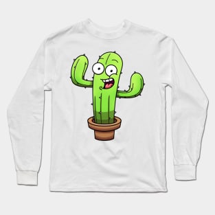 Happy Cute Cactus Long Sleeve T-Shirt